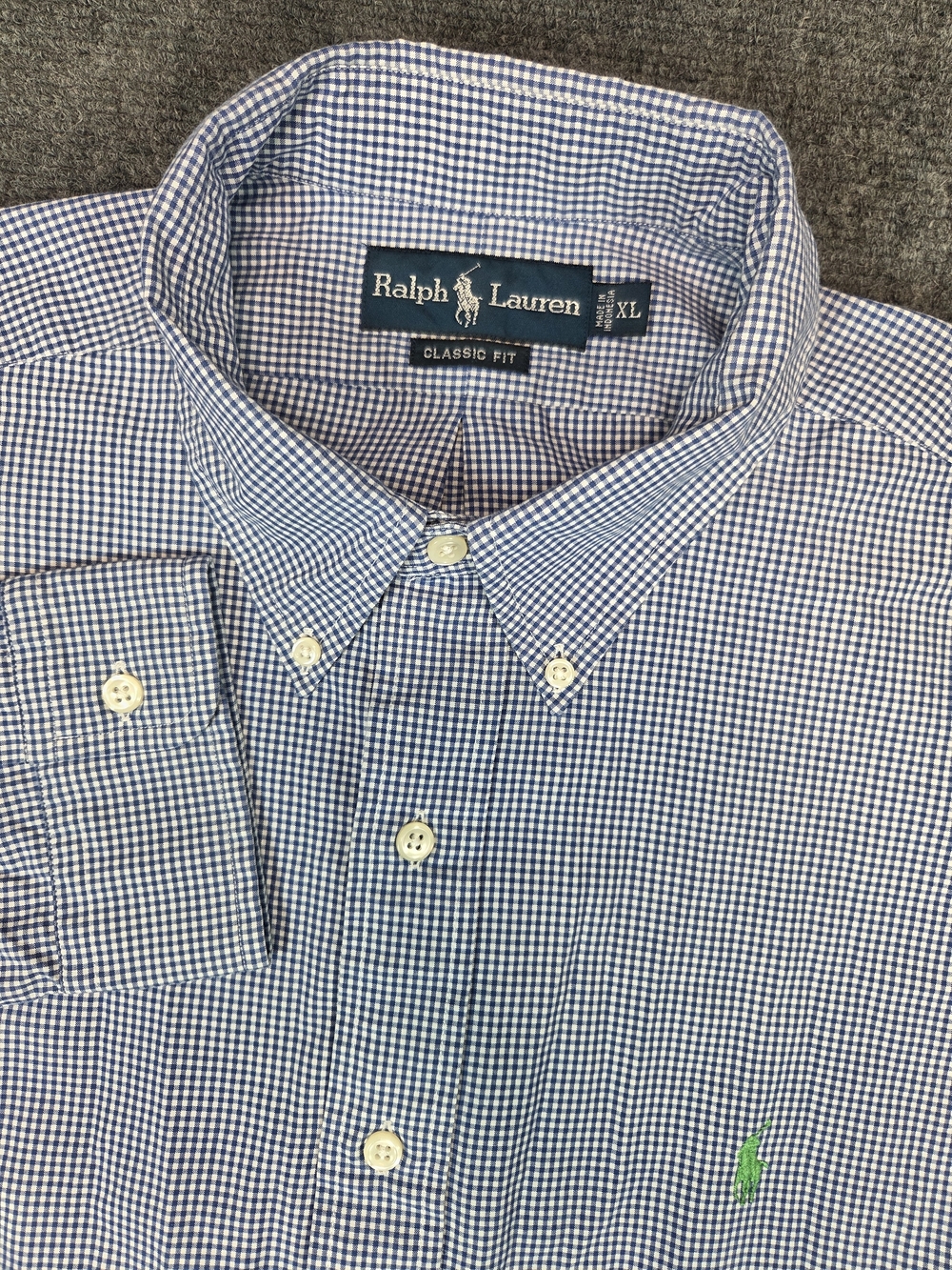 Ralph Lauren Classic Fit Blue Gingham Button-Down Shirt